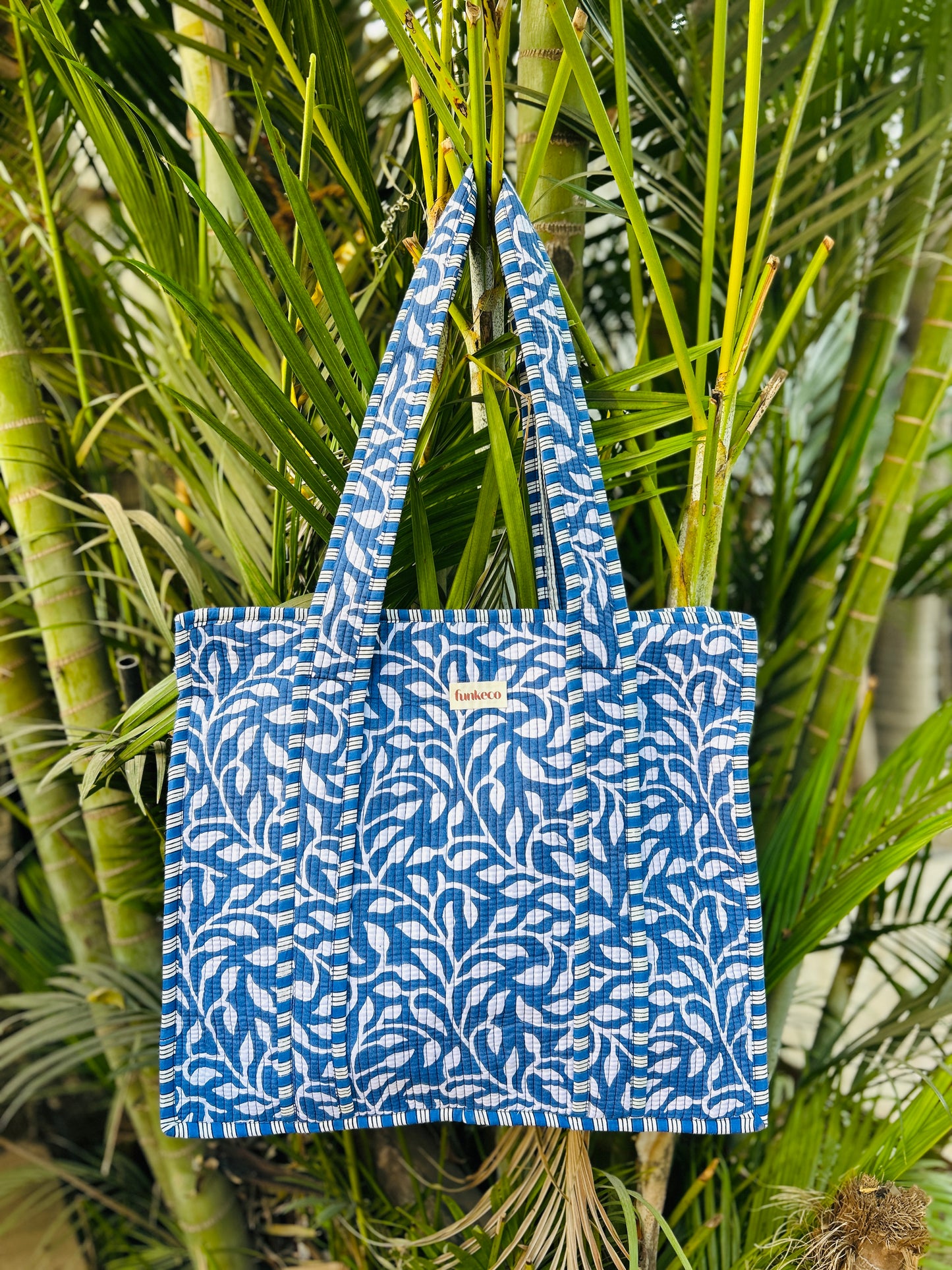 Indigo blue tote bag