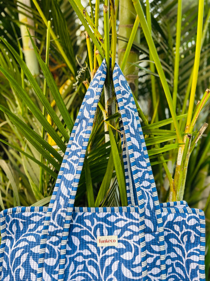 Indigo blue tote bag